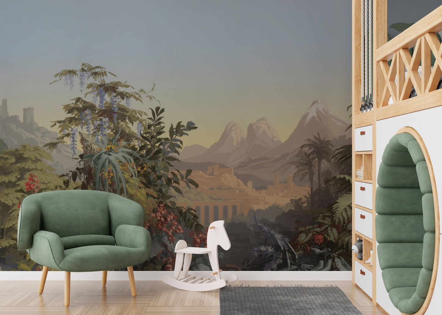 Tropical Forest & Mountains Wallpaper Murals