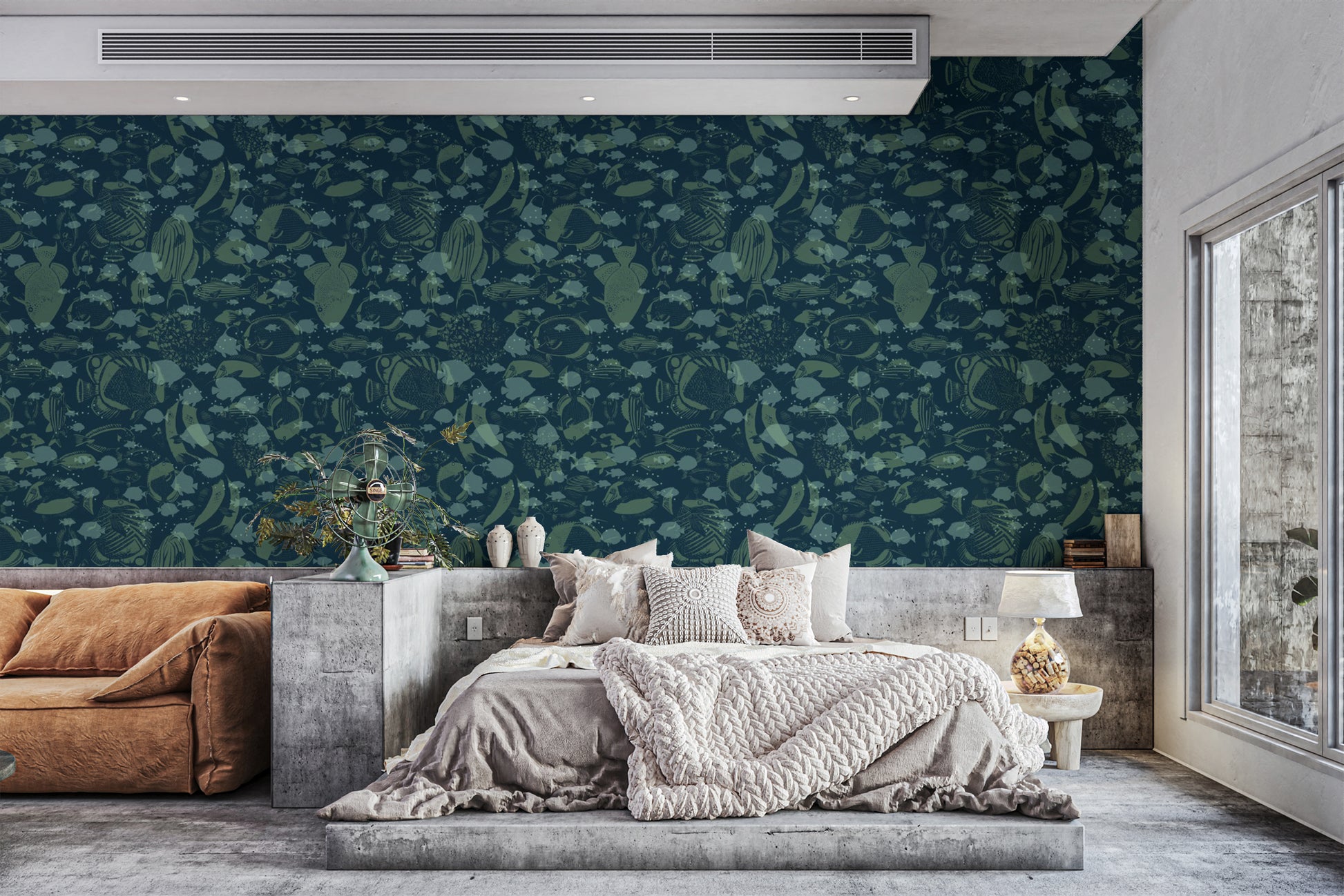 Whimsical Abyssal Swirl Pattern Wall Mural
