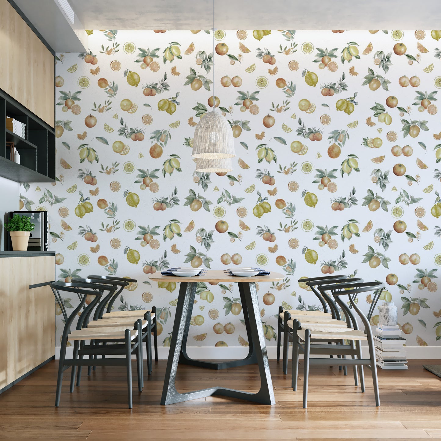 Lush Summer Citrus Medley Wallpaper Mural design