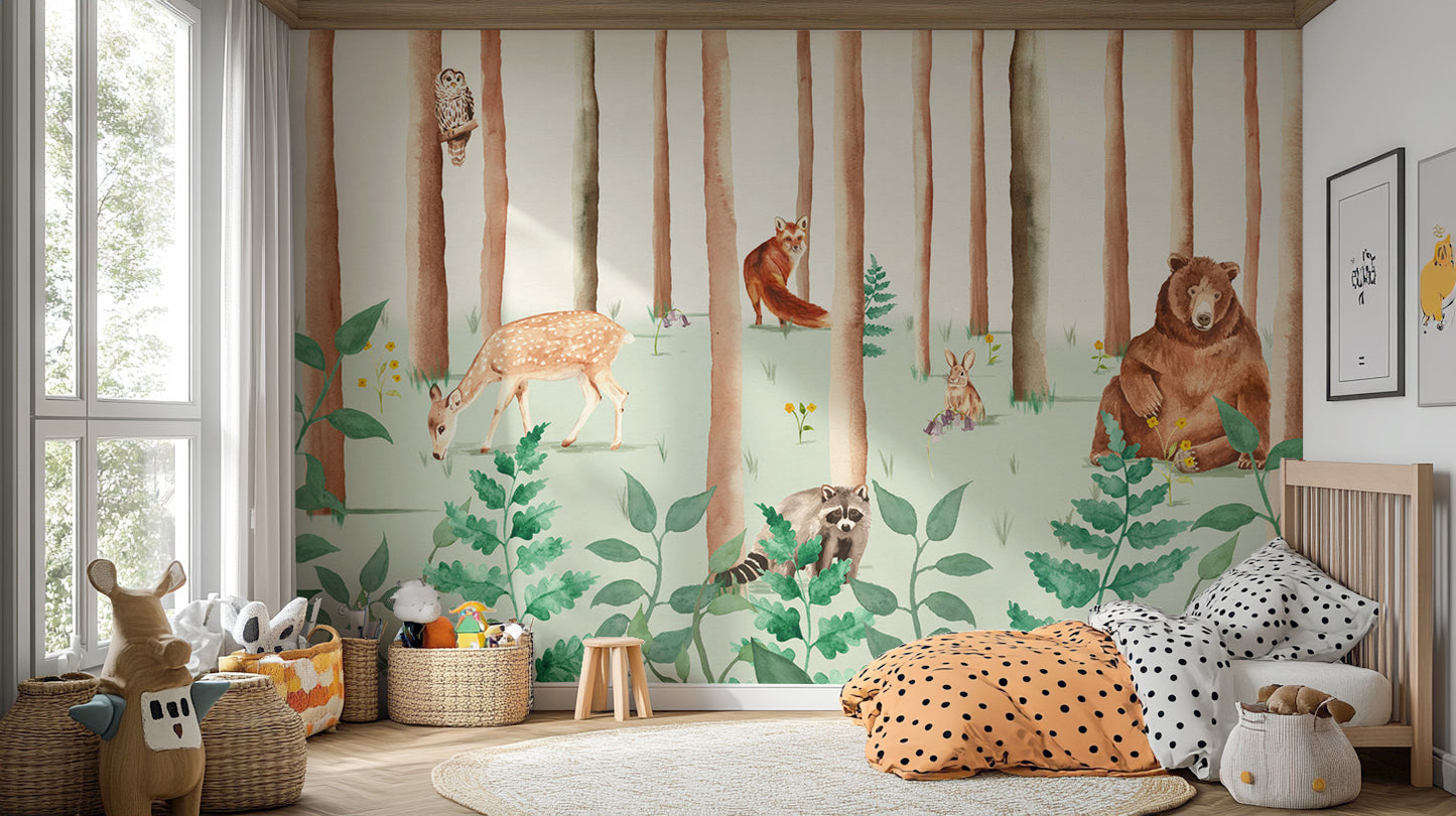 Storybook Wildlife Wall Mural