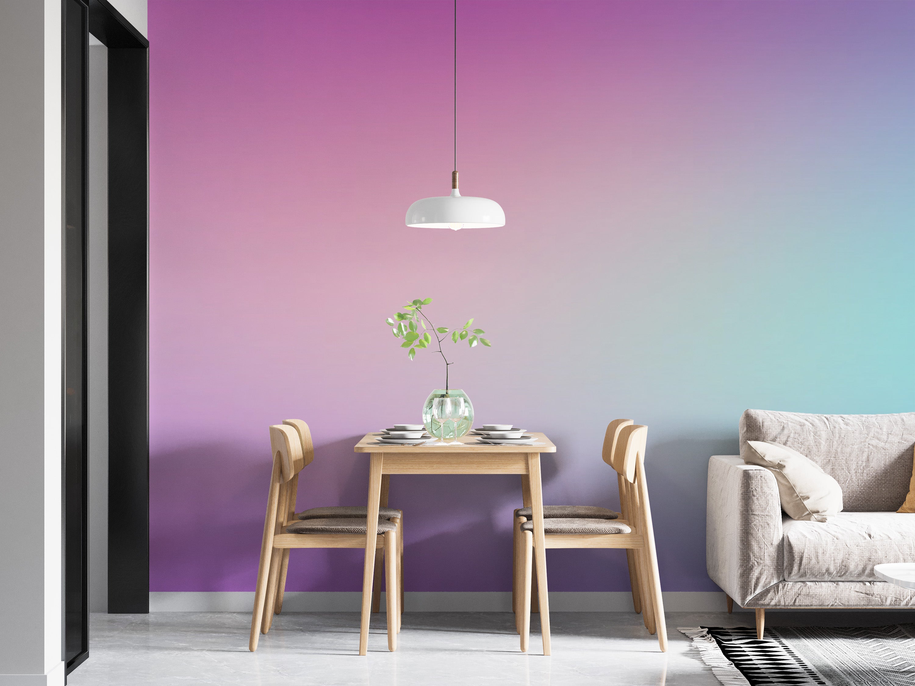 Soft and soothing pastel mural design
