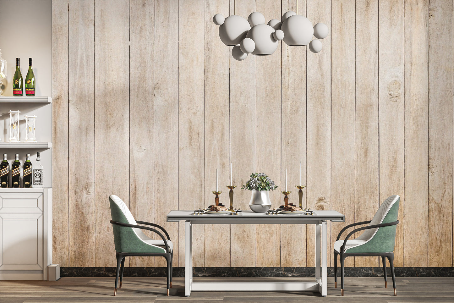 Beige Wood Panel Wallpaper Mural