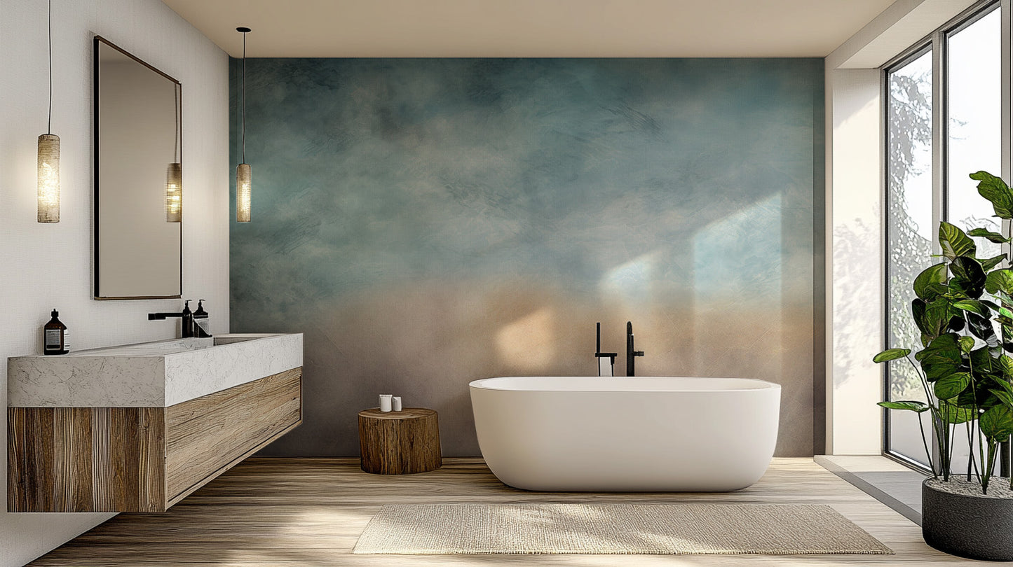 Ombre Cloud Wall Mural for a peaceful bathroom escape