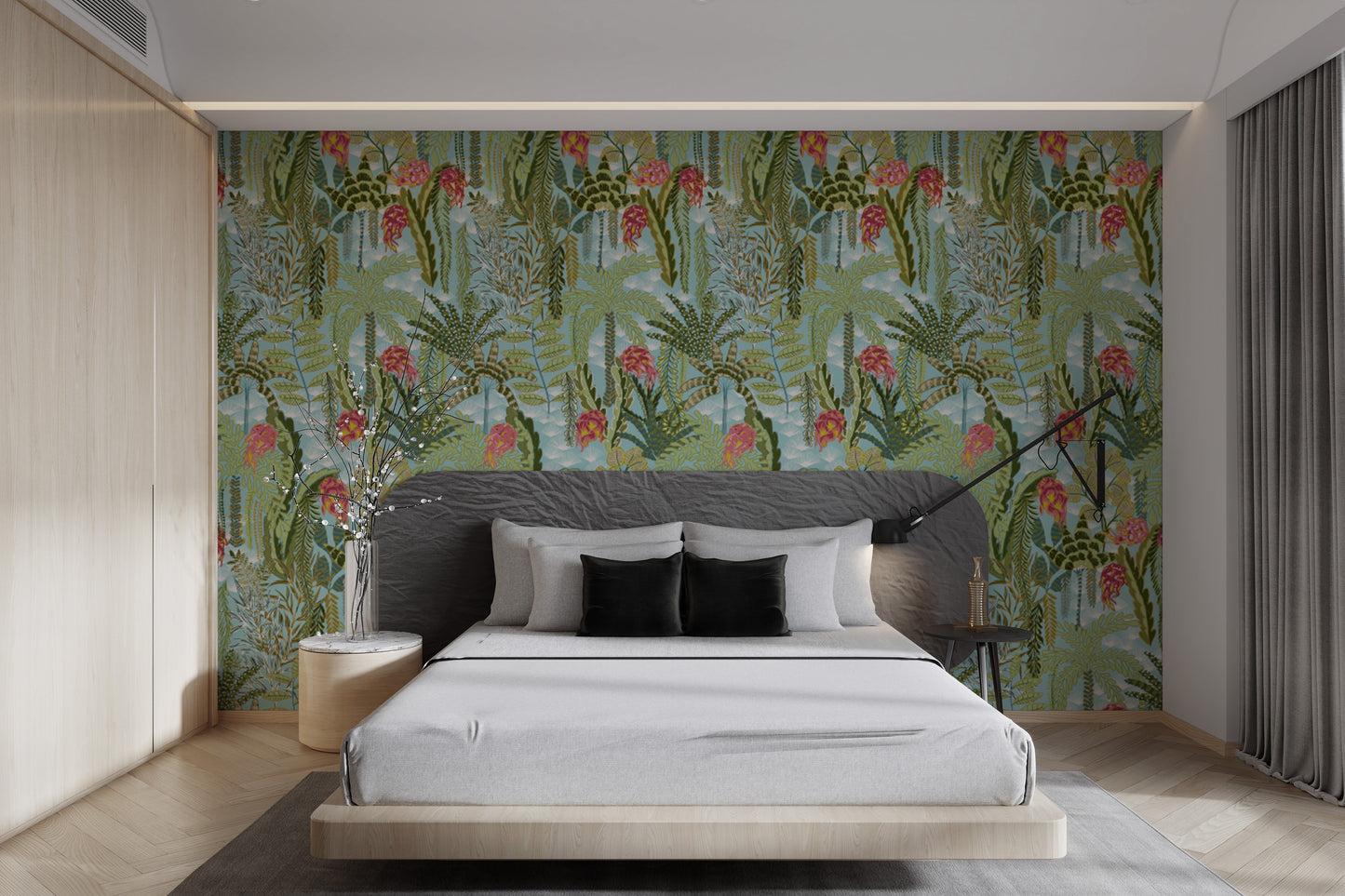 Exotic Mint Botanical wallpaper with fresh, leafy patterns.
