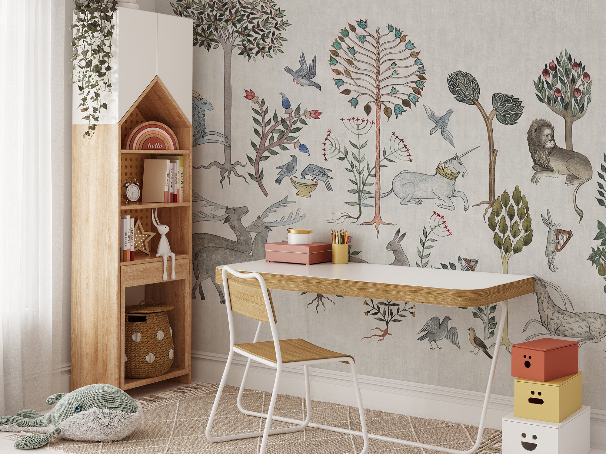 Forest animals wallpaper for kids' walls