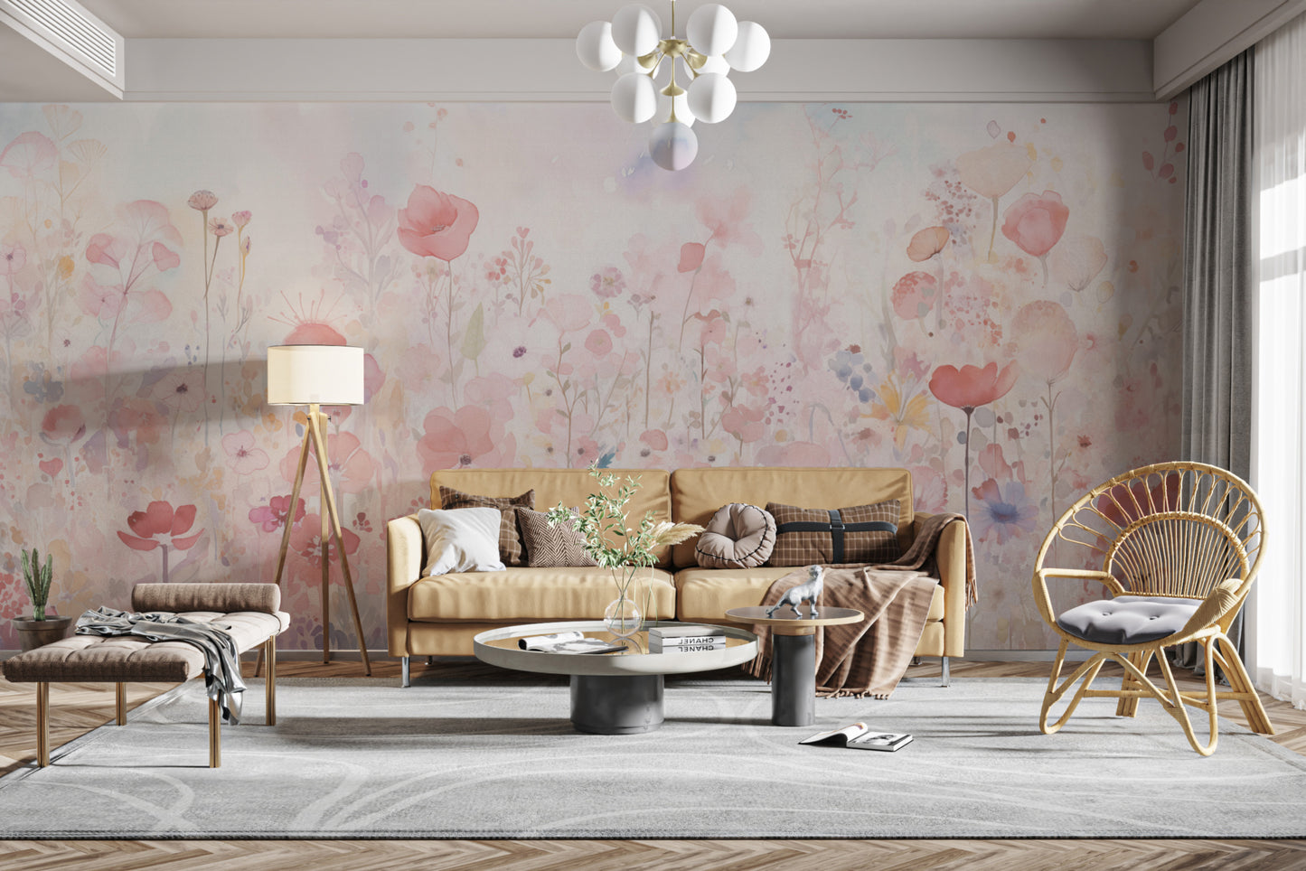 Watercolour Garden Bliss Wallpaper Mural