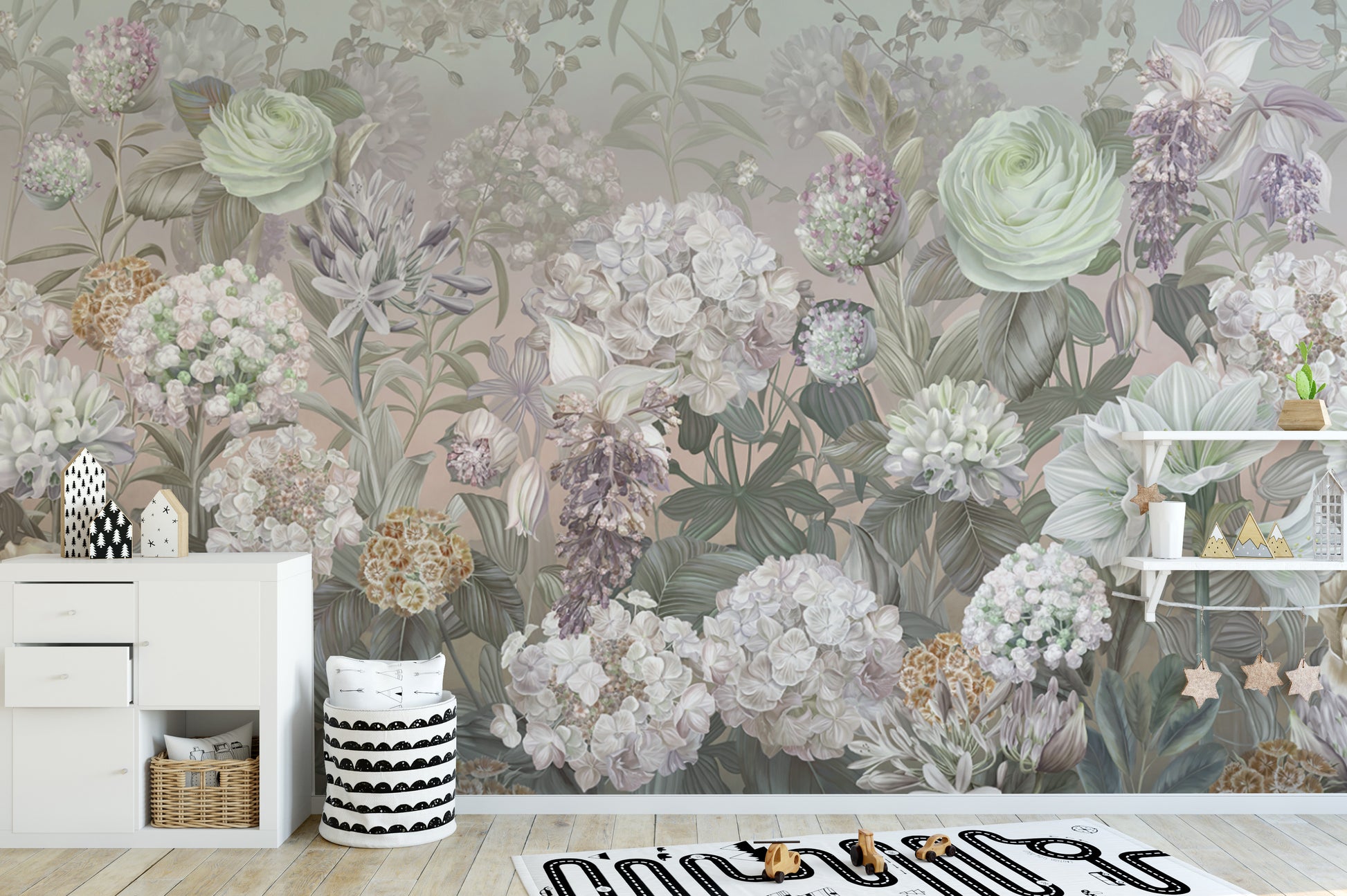 Soft Scandinavian Floral Wallpaper
