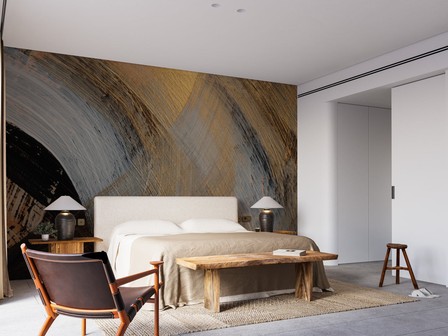 Golden Abstract Wallpaper Mural