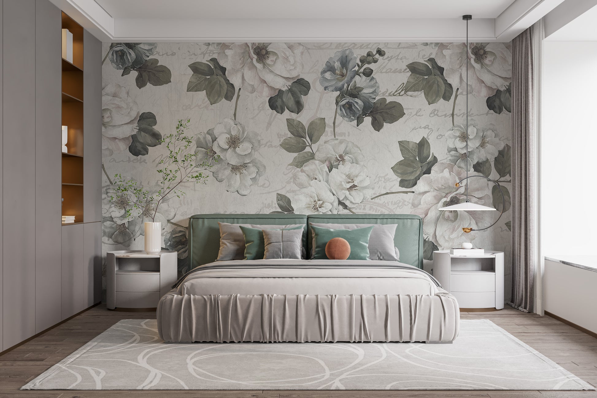 Sophisticated white floral wall decor
