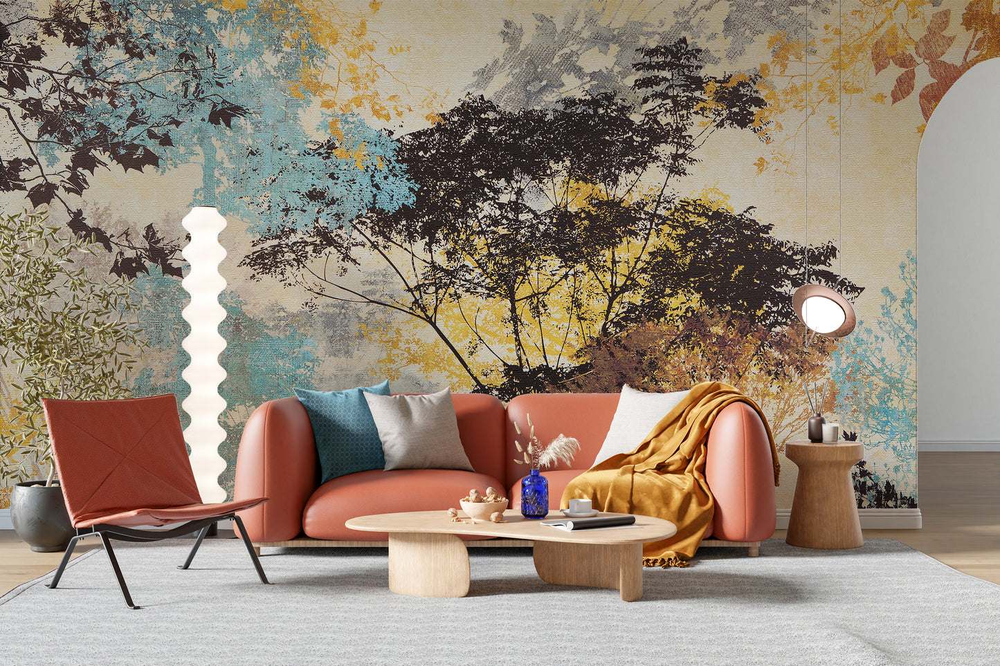 Colorful Abstract Tree Canvas Touch Wallpaper Mural