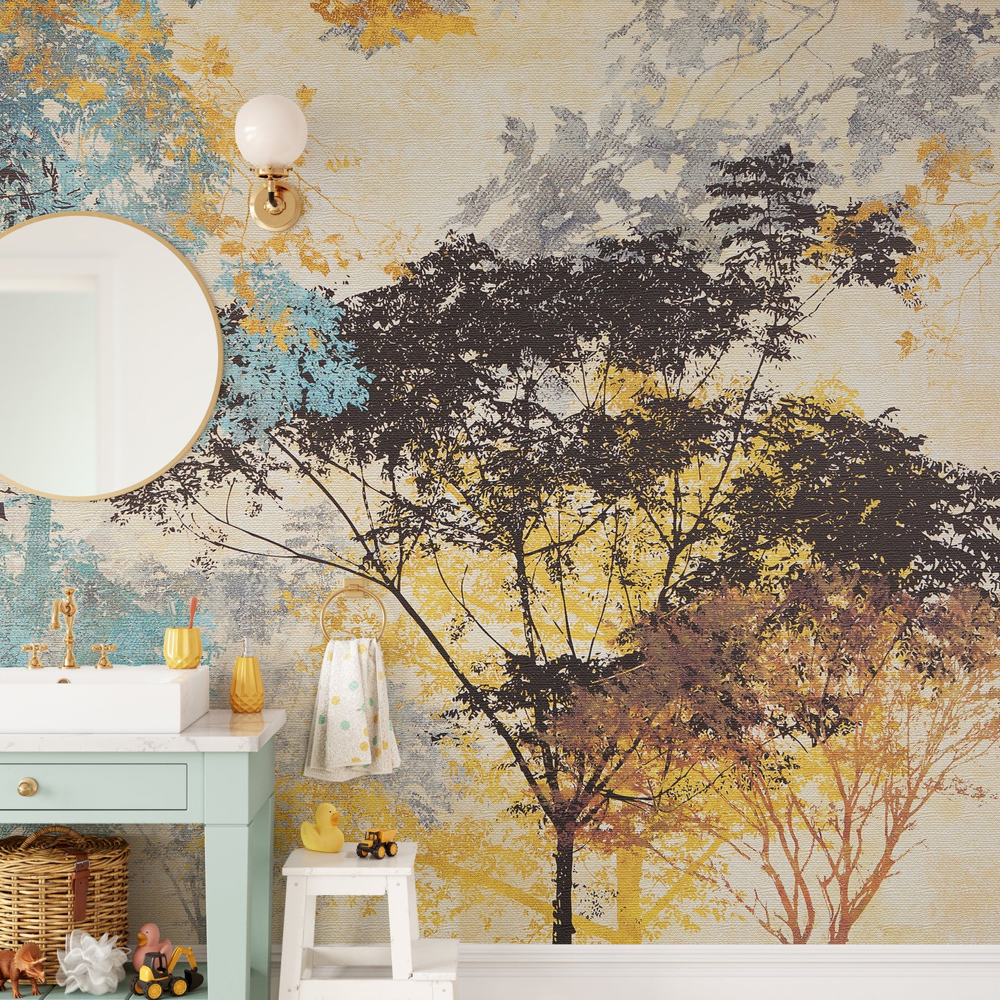 Colorful Abstract Tree Canvas Touch Wallpaper Mural