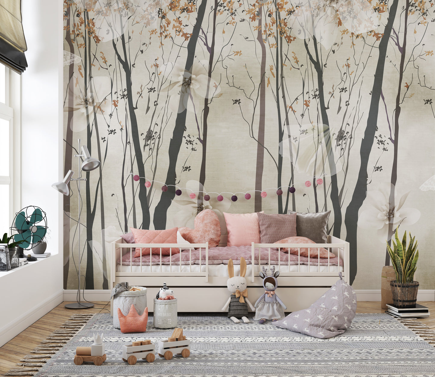 Serene Beige Woods Wallpaper Mural