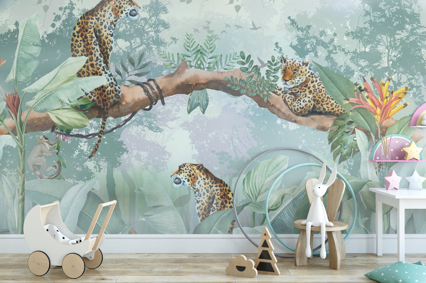 Classic leopard print wall art for interiors
