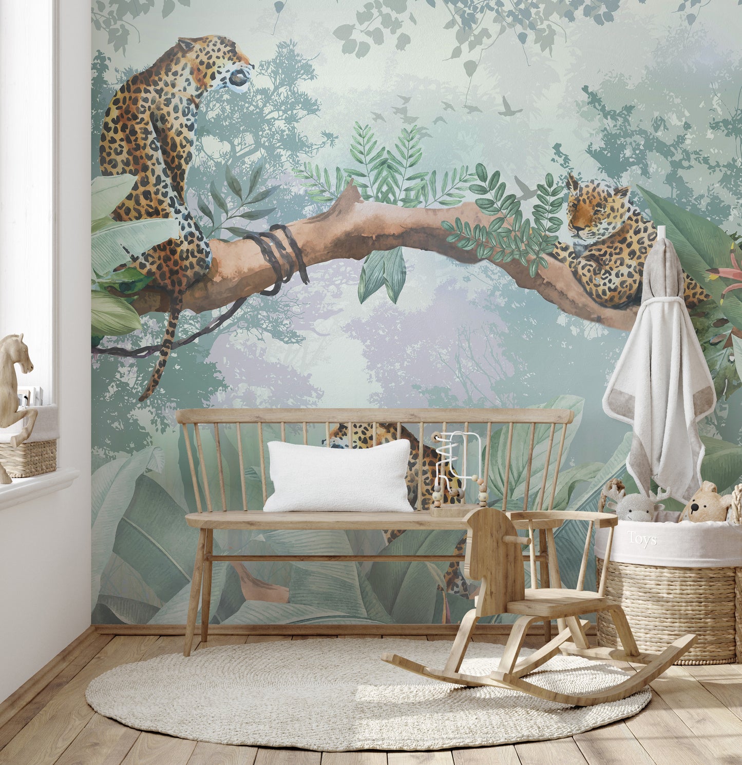 Leopard on the Trees Wallpaper Mural