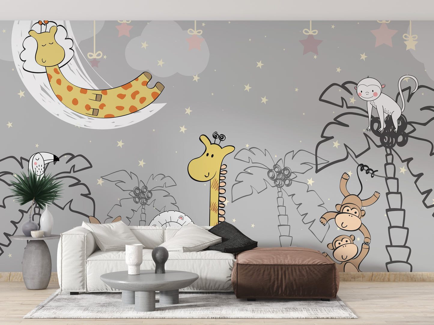 Kids Jungle Animal Friends Wall Mural