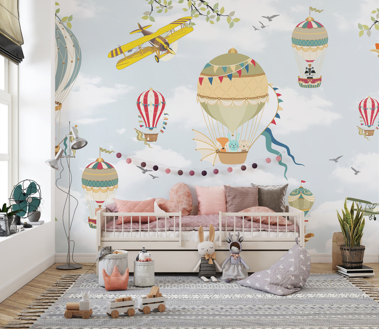 Floating Balloons Kids Wallpaper Mural