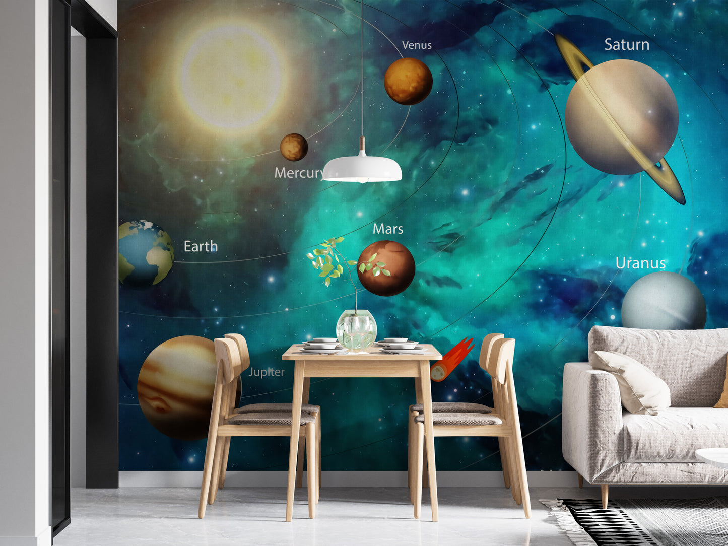 Kids Solar System Planets Wallpaper Mural