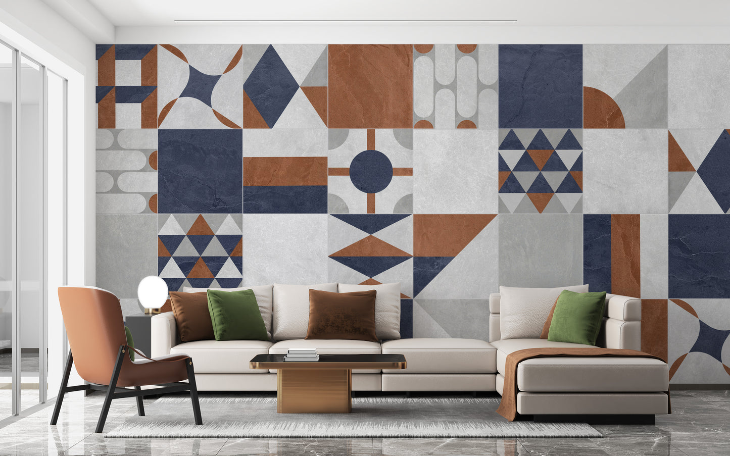 Multicolor Art Deco Terrazzo Wallpaper Mural