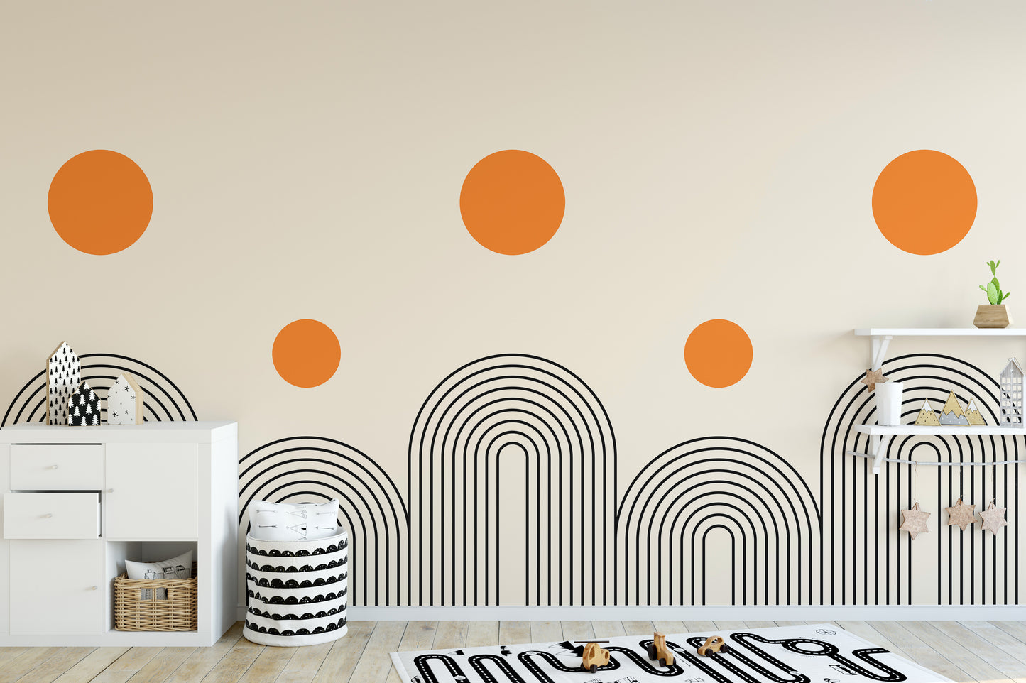 Geometric Boho Art Line Wallpaper Mural