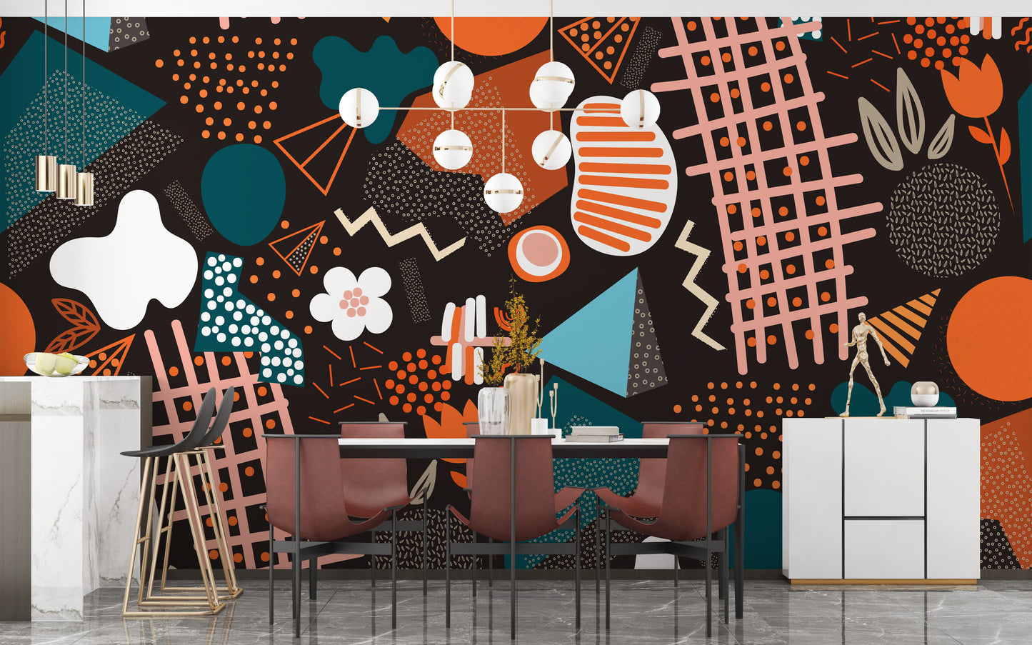 Handcrafted Abstract Art Wallpaper Wall Mural