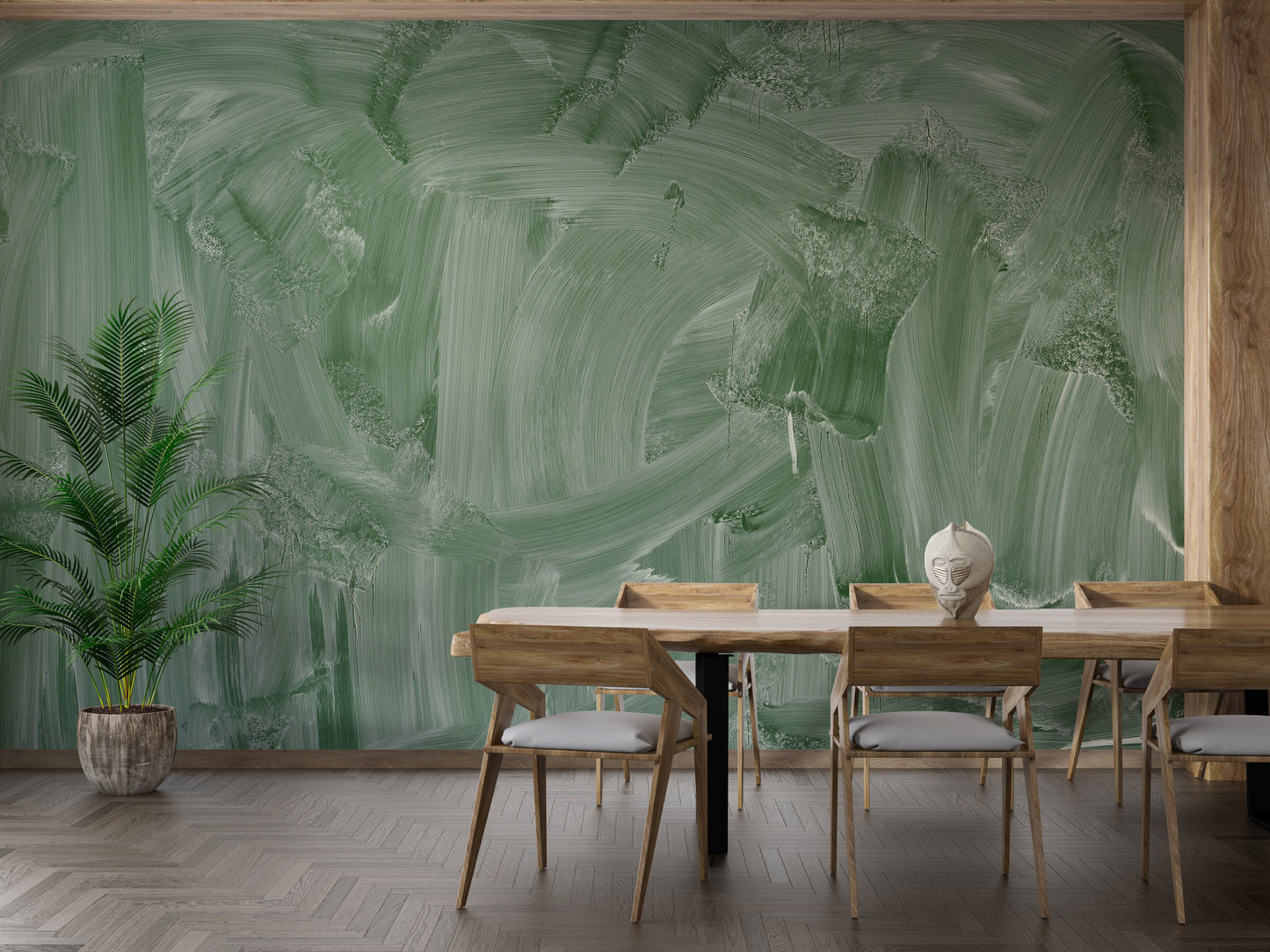 Smudge Green Board Wallpaper Mural