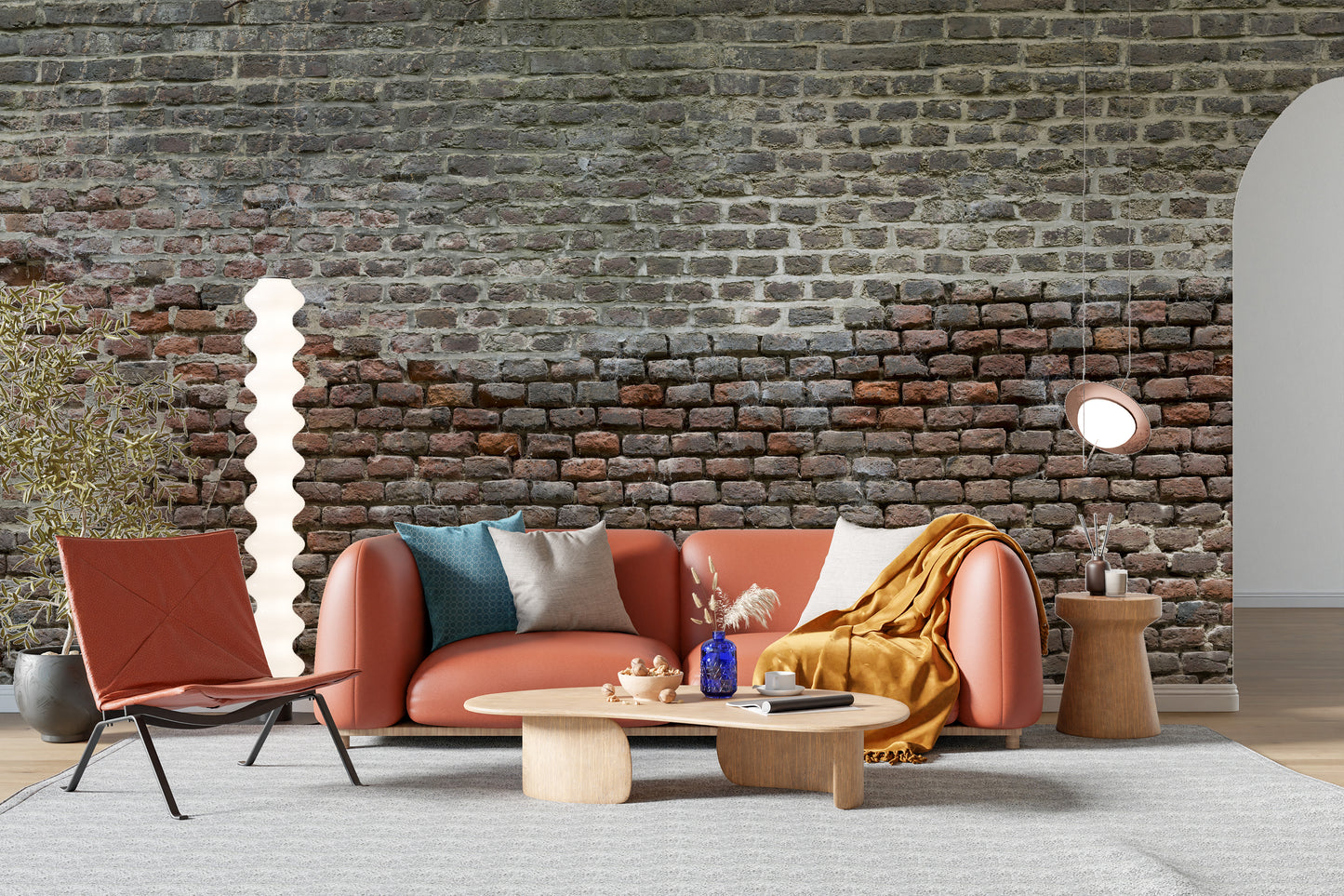 Soiled Dirt & Rustic Brick Wallpaper Mural