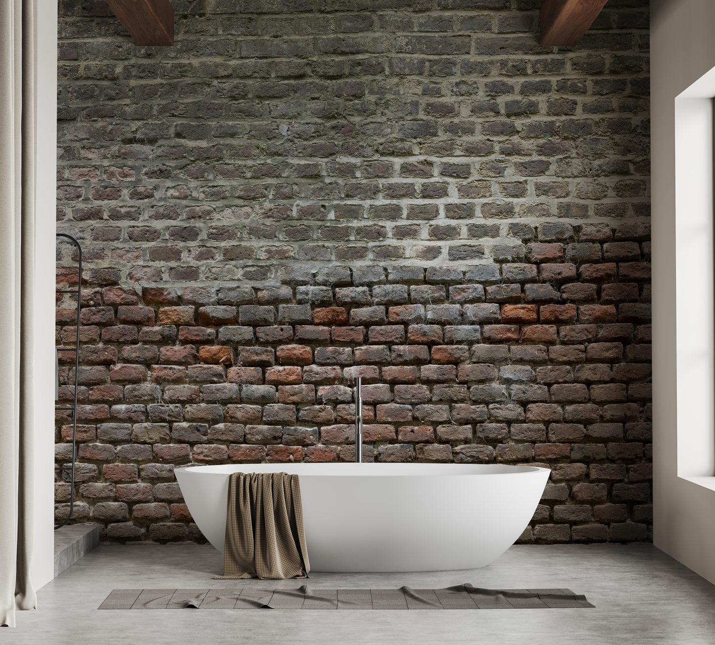 Soiled Dirt & Rustic Brick Wallpaper Mural