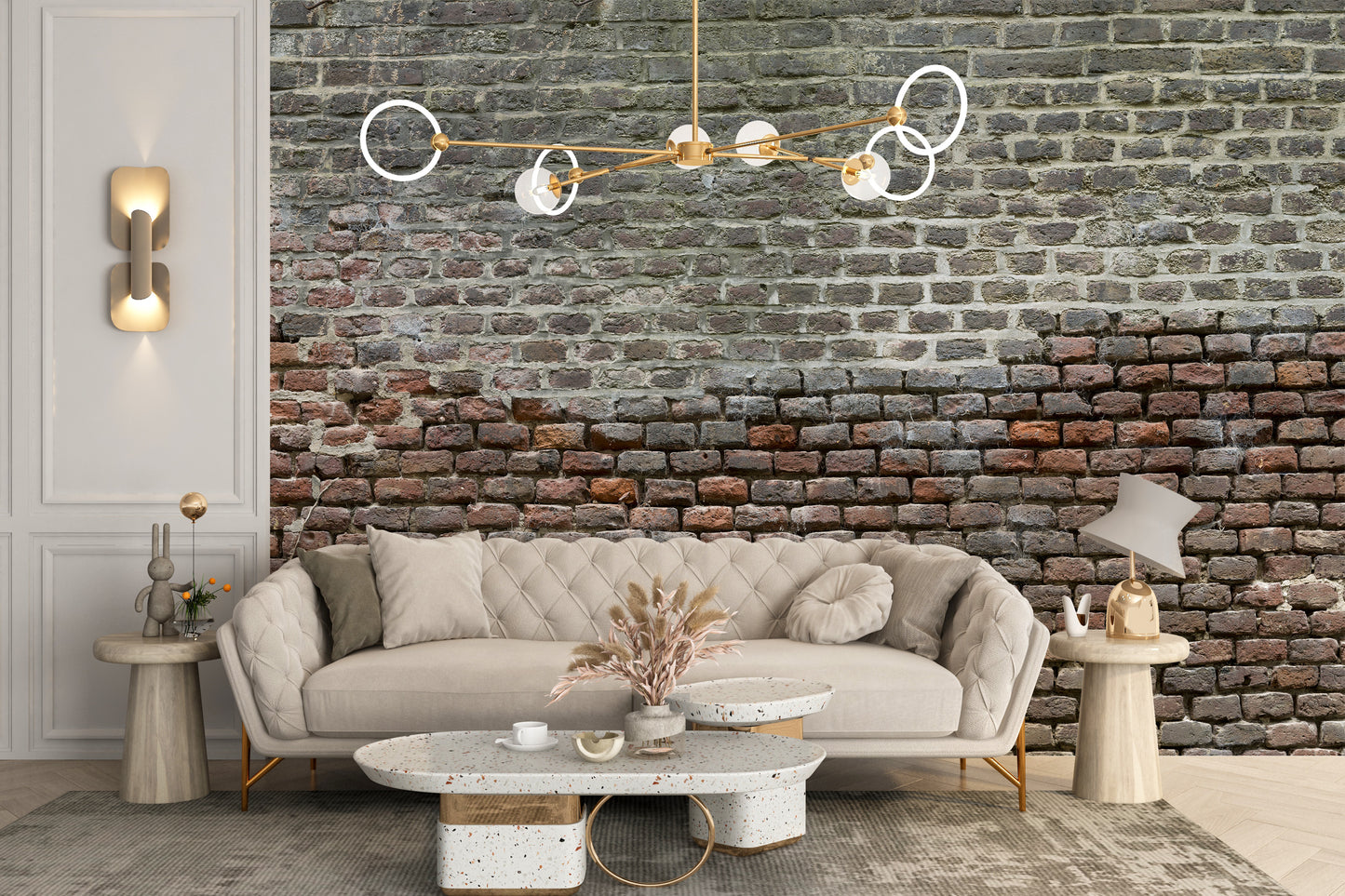 Soiled Dirt & Rustic Brick Wallpaper Mural