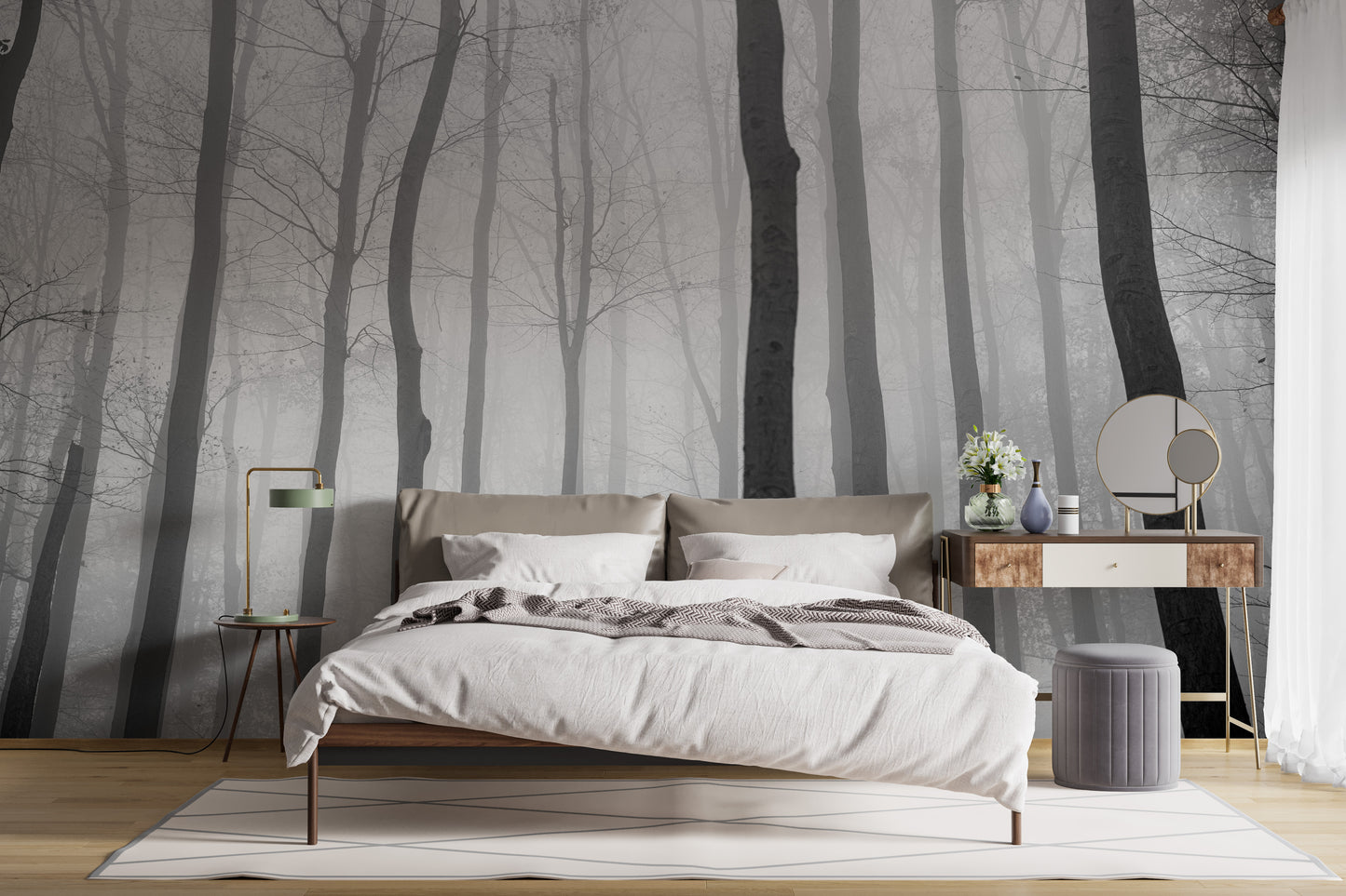 Foggy Day Halloween Jungle View Wallpaper Mural