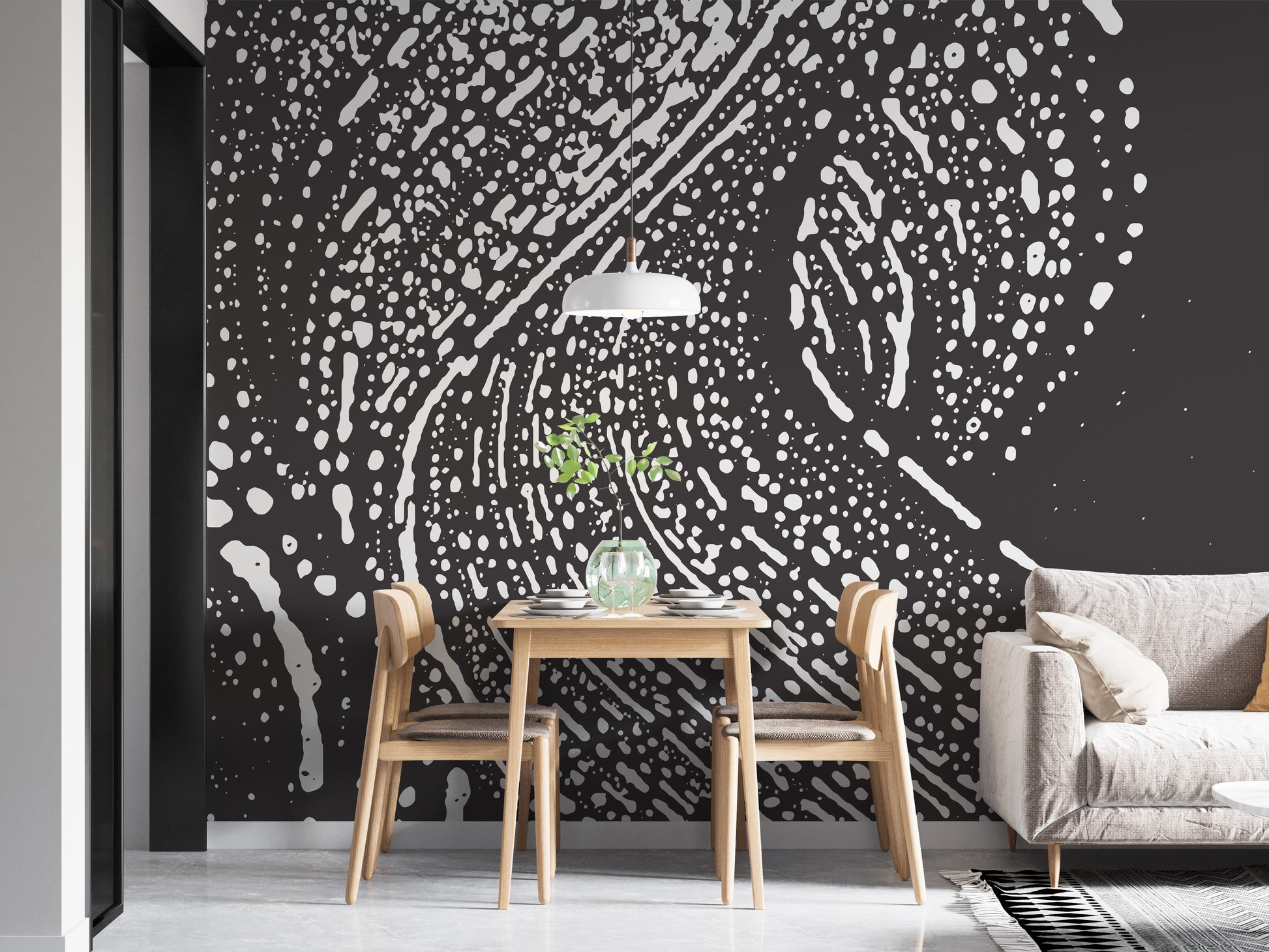 Grey grunge-style artistic wall decor