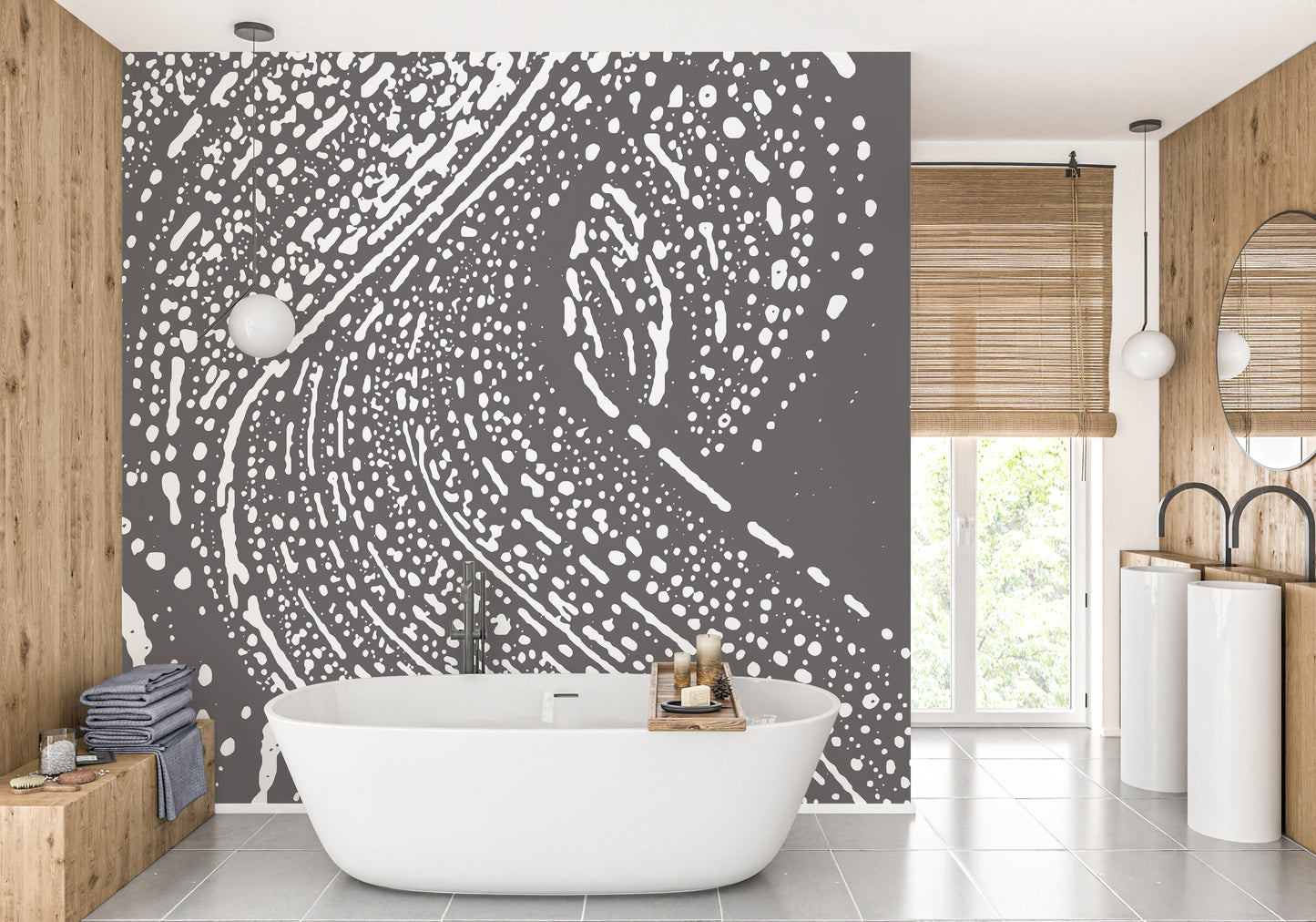 Grey Grunge Effect Artistic Wallpaper Mural