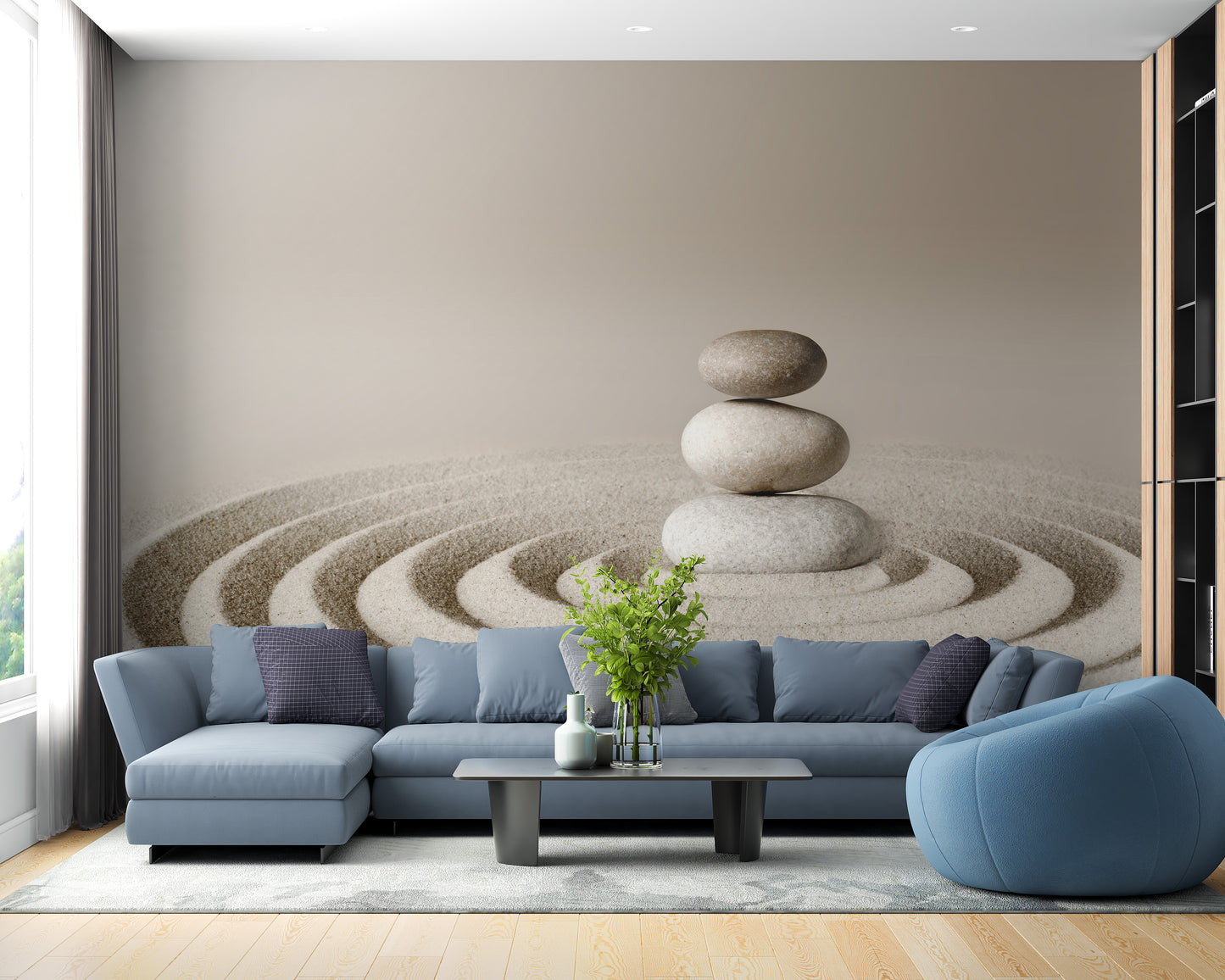 Zen Meditative Spa Stone Wallpaper Mural