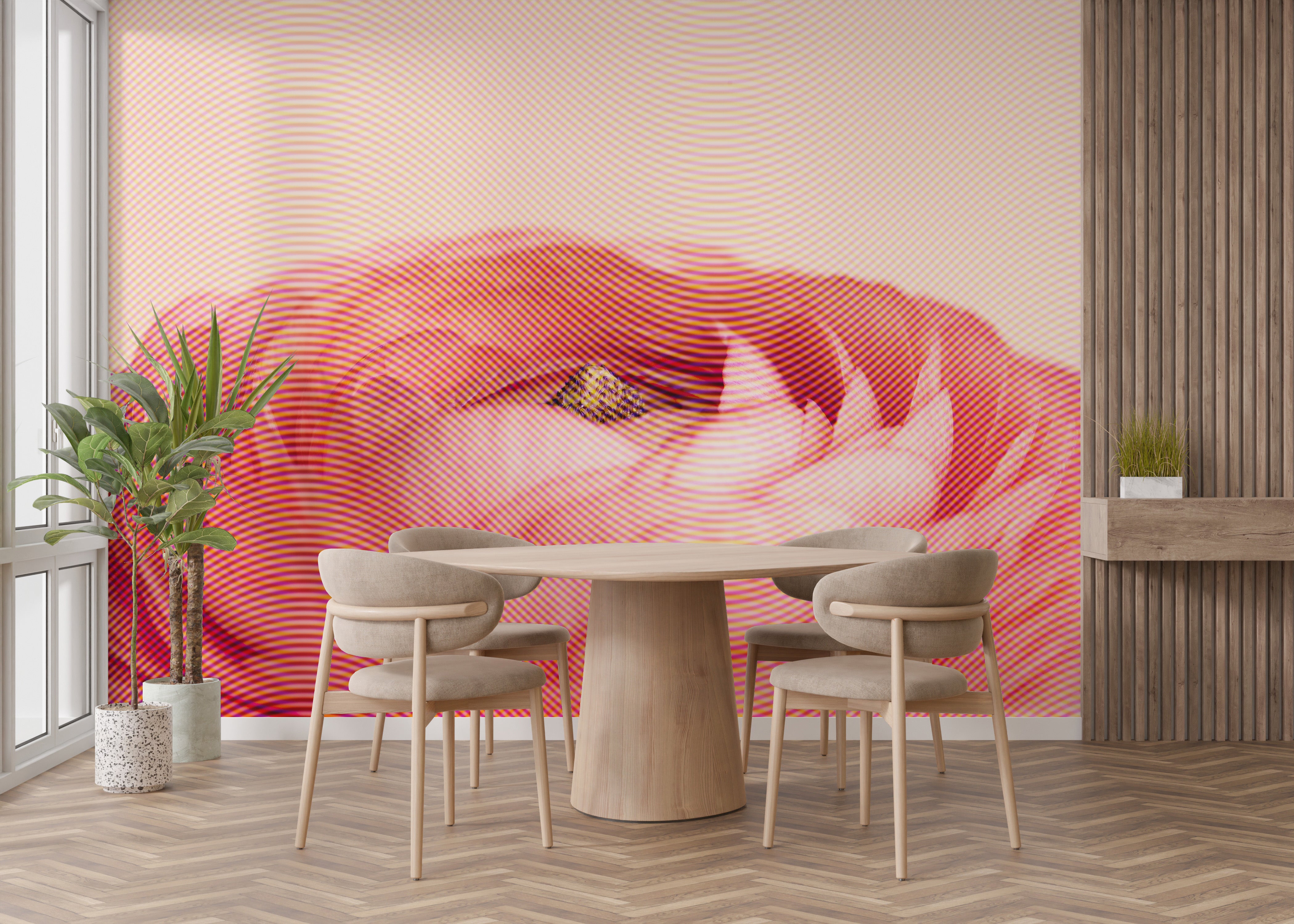 Red rose wall mural with artistic design
