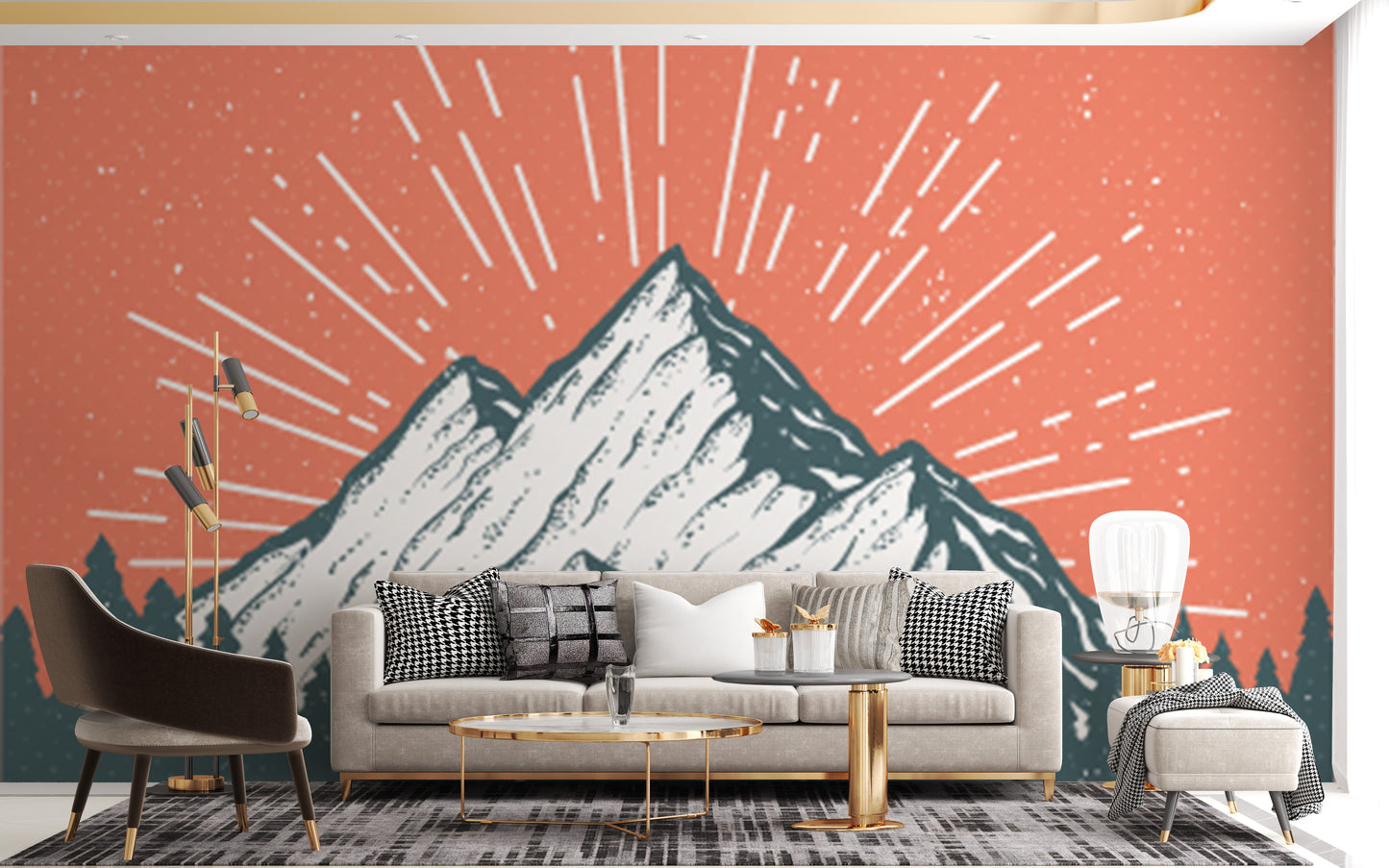 Snow Peak Mountain Children Wallpaper Mural