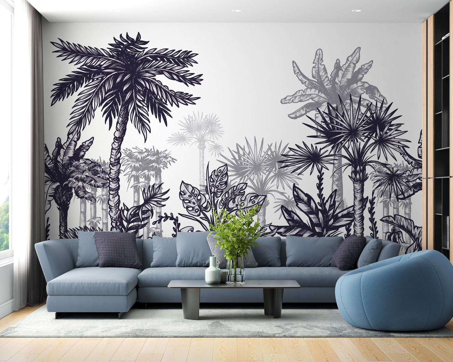 Large Sized Tropical Tree Wallpaper Mural