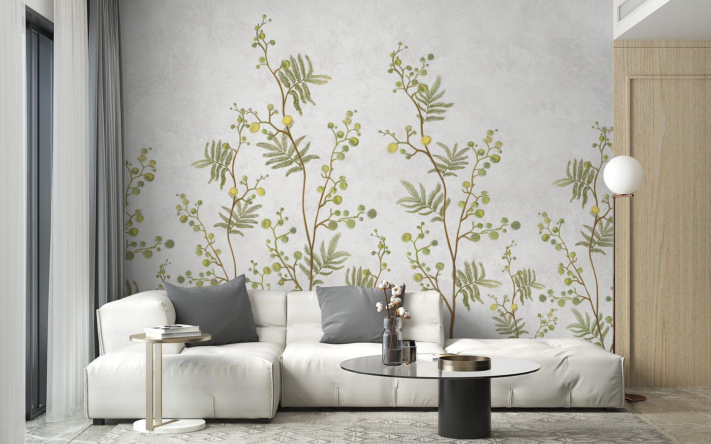 Yellow Flower Decorative Wallpaper Mural