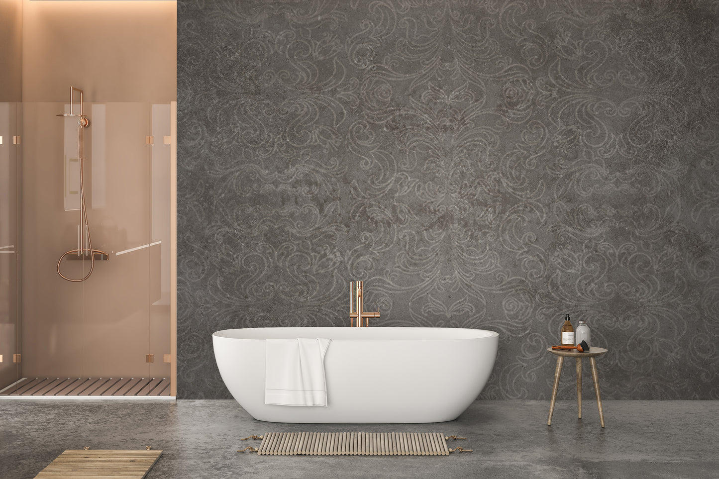 Sophisticated textured Damask Wallpaper for opulent decor.