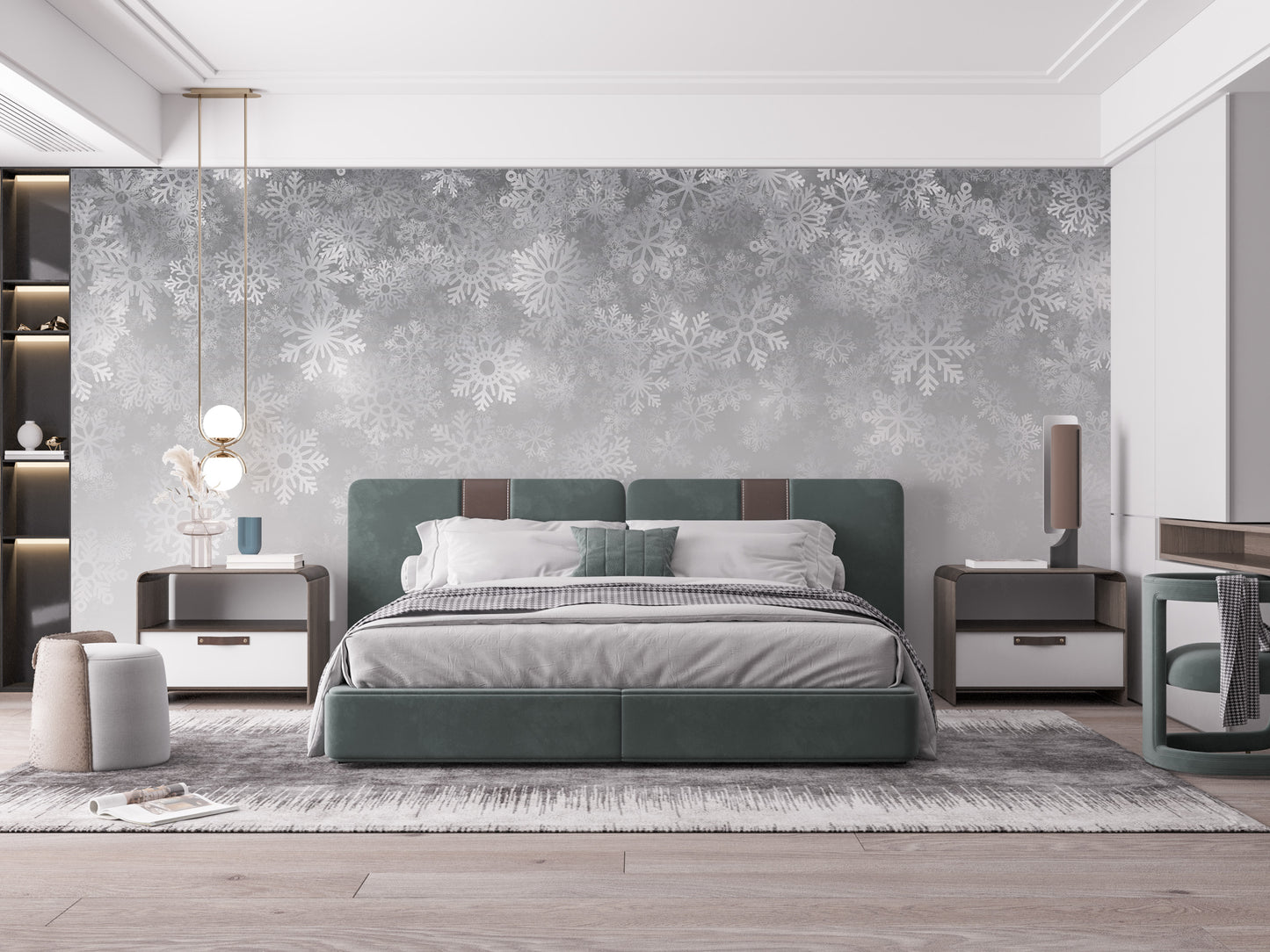 Crystalline Snowflake Wallpaper Mural