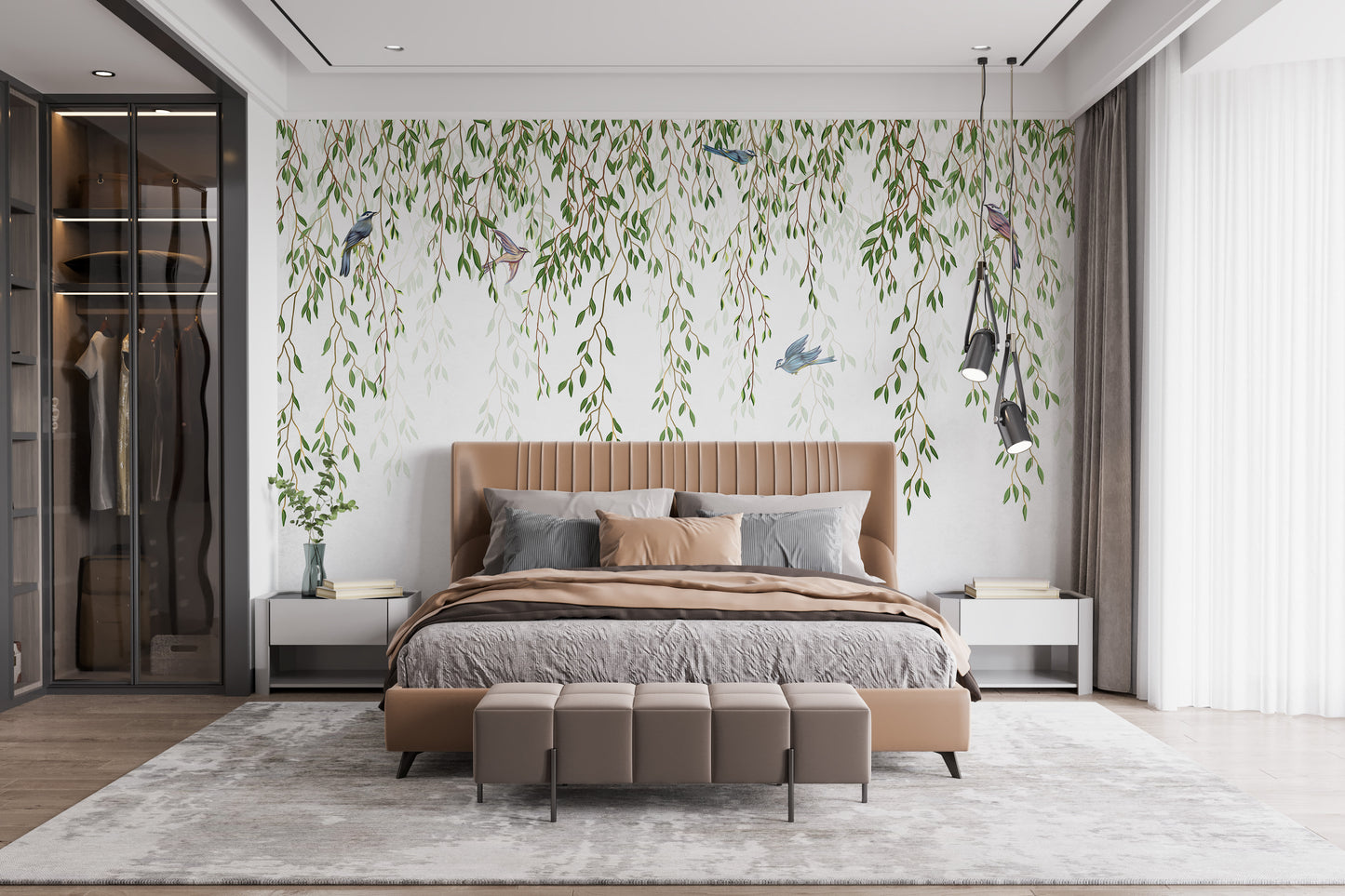 Willow Branches & Birds Wallpaper Mural