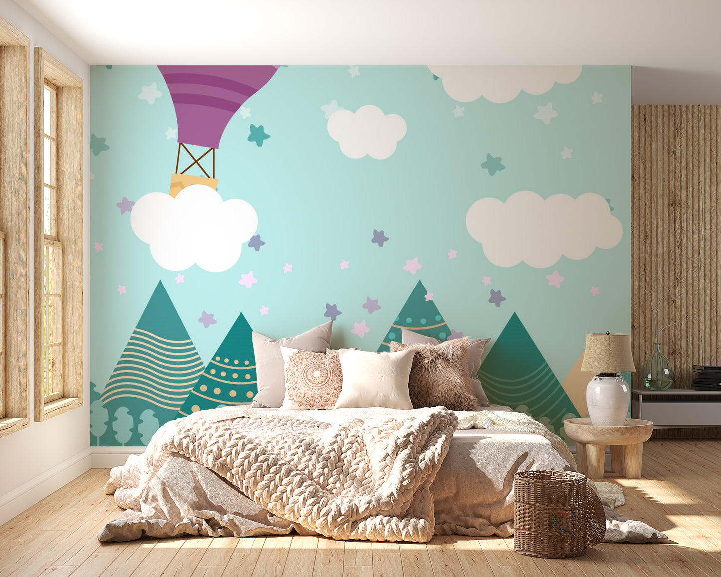 Hot Air Balloons Nursery Wallpaper Wall Mural - Giffywalls