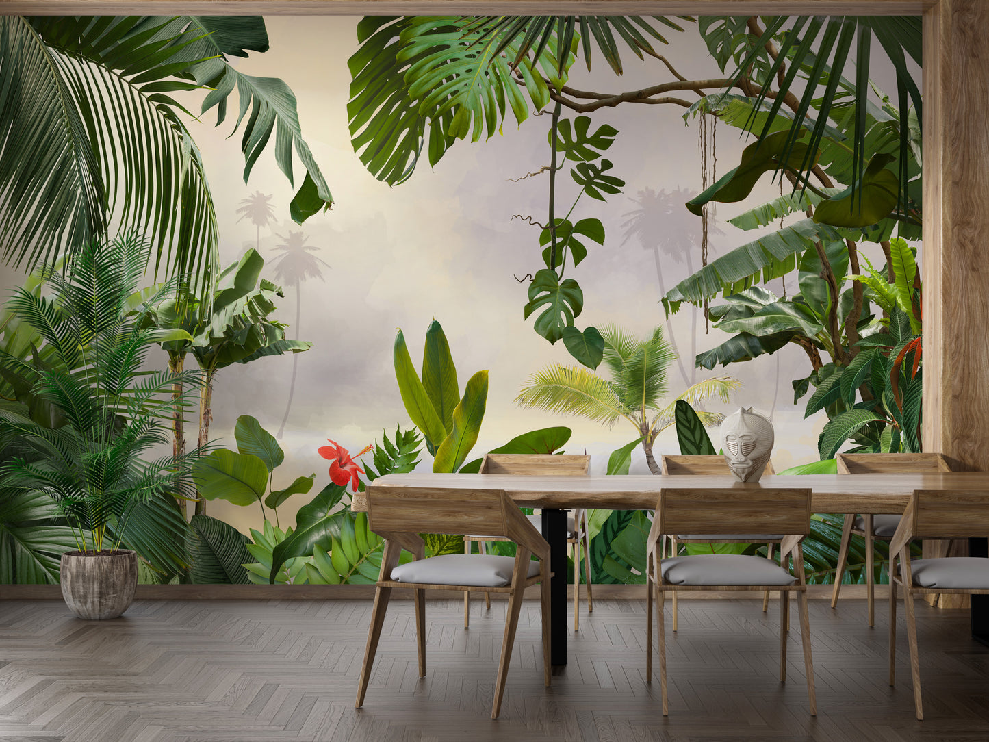 Green Tropical Forest Trees Wallpaper Murals