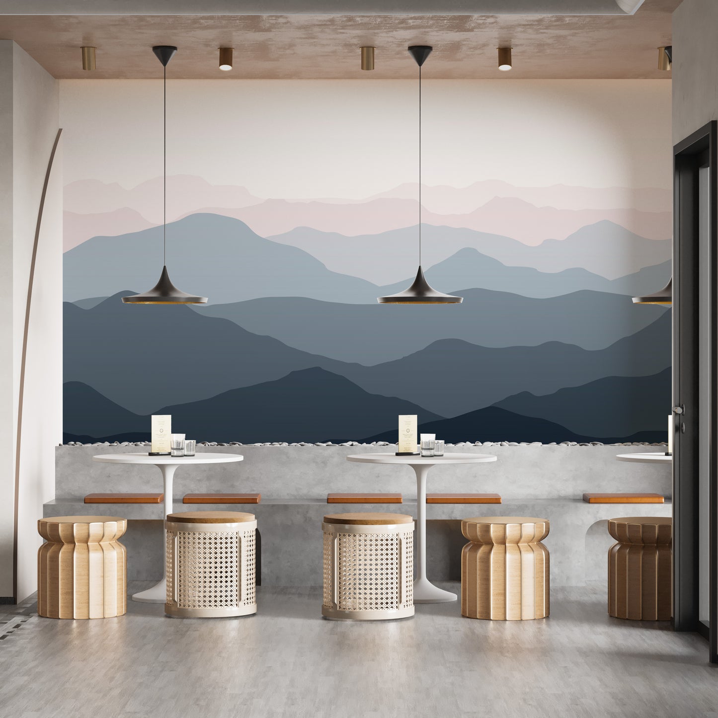 Shaded Mountain landscape wallpaper mural