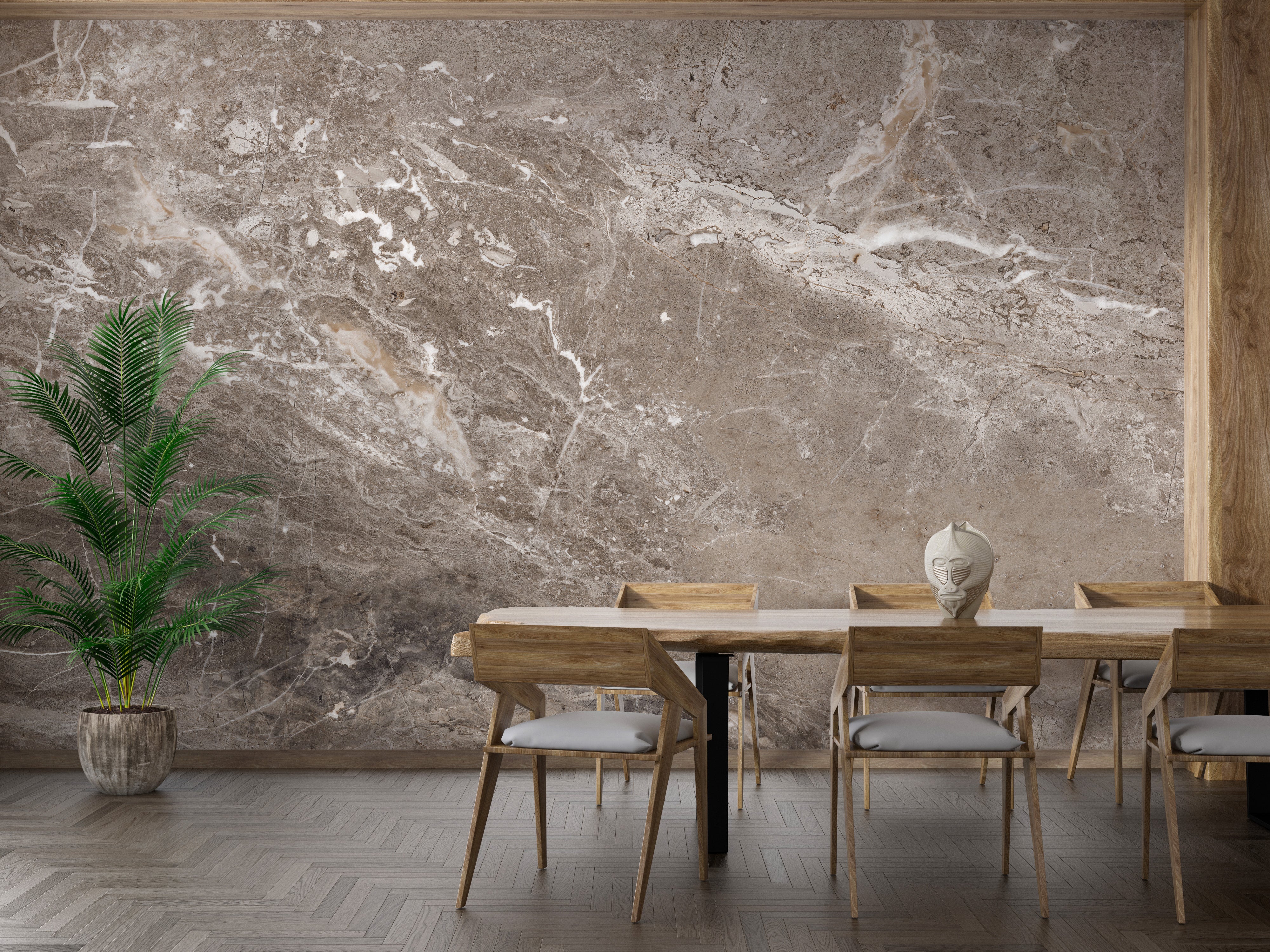 Sophisticated brown marble effect wallpaper