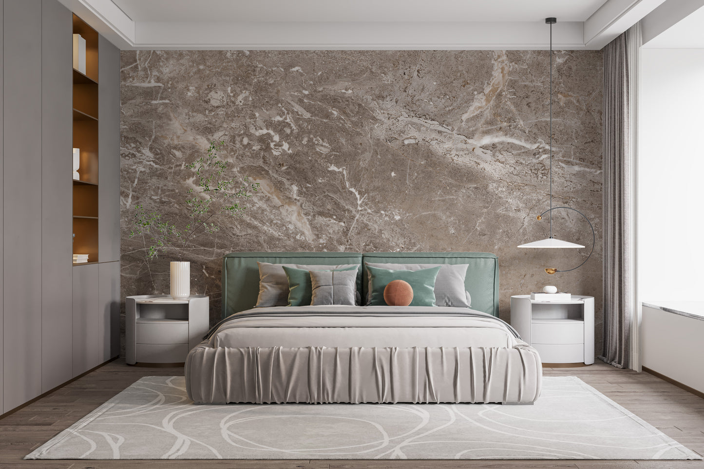 Brown marble textured wallpaper mural