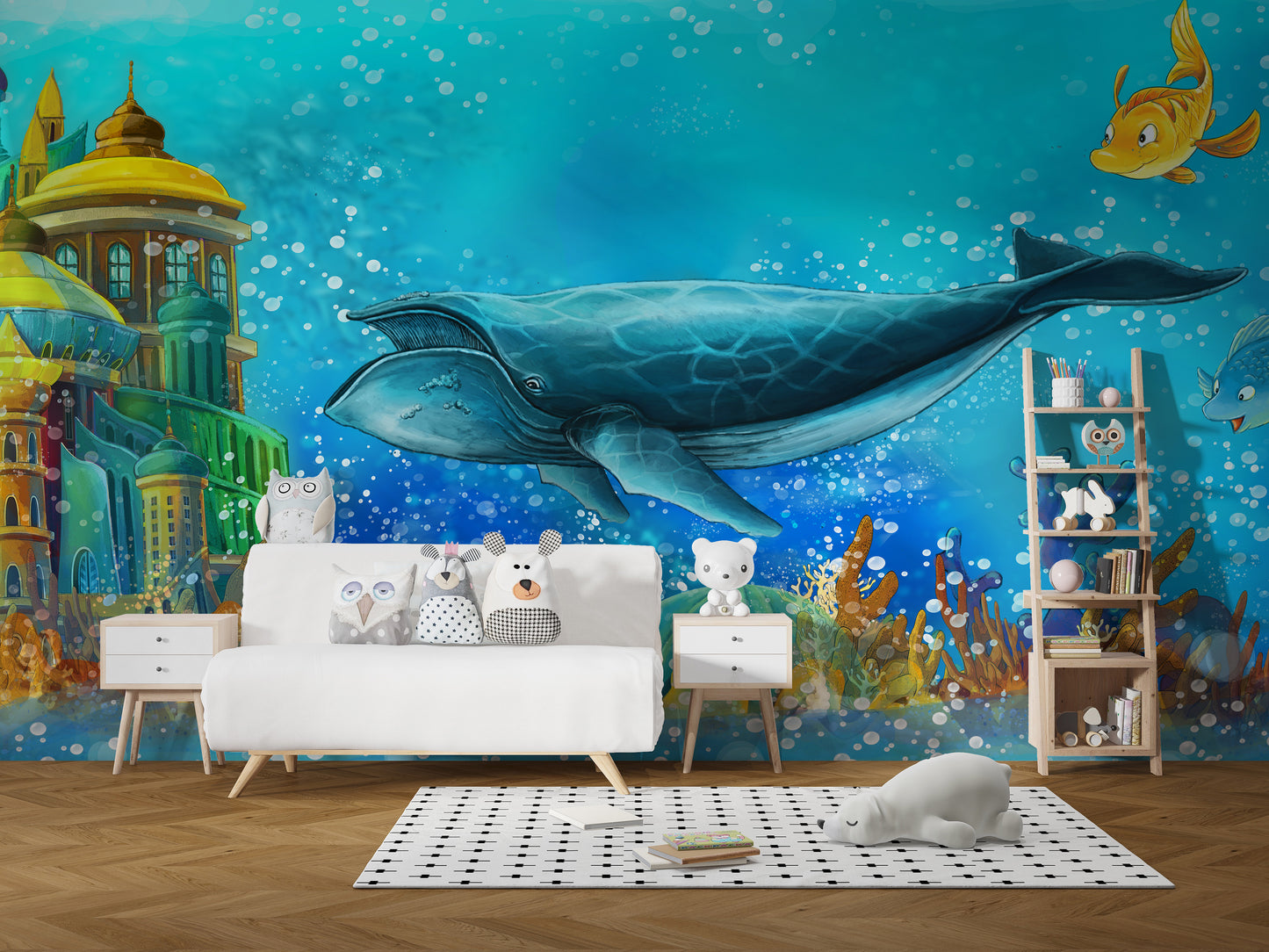 Whale reef wallpaper mural