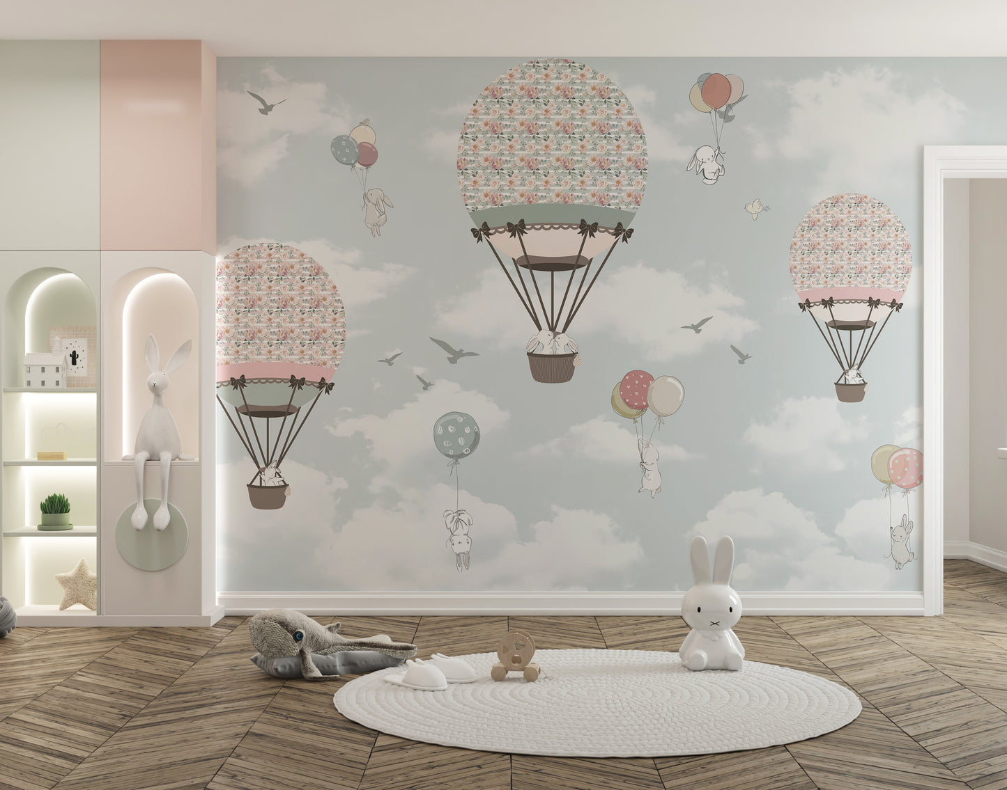 Animated Animals Sky Wallpaper Mural