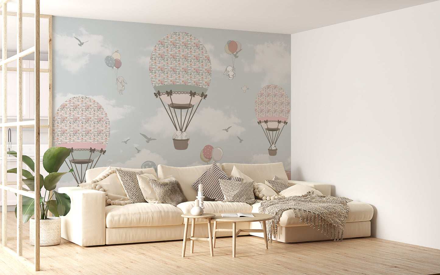 Animated Animals Sky Wallpaper Mural - Giffywalls