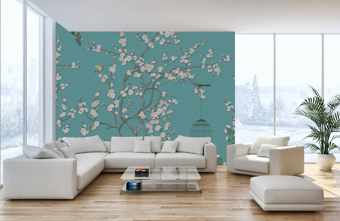 Blossom tree mural wallpaper for decor
