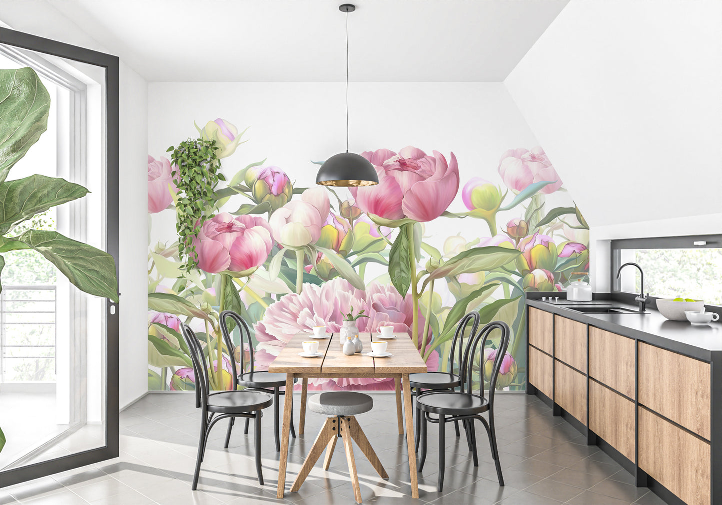 Delicate Peonies Wallpaper Murals