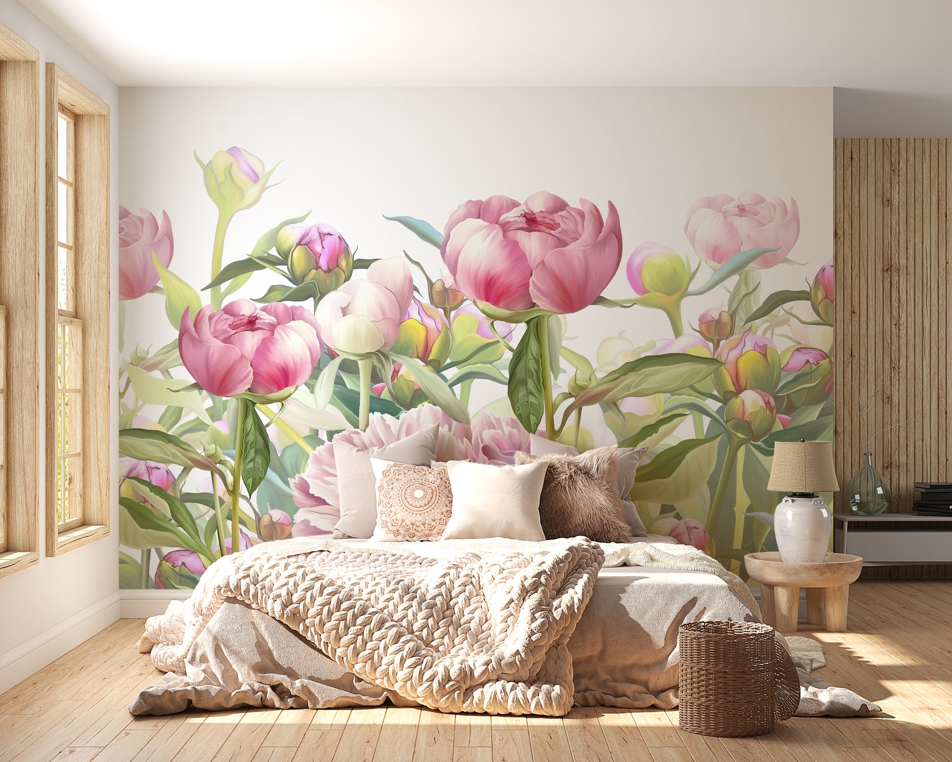 Delicate floral wallpaper for bedrooms
